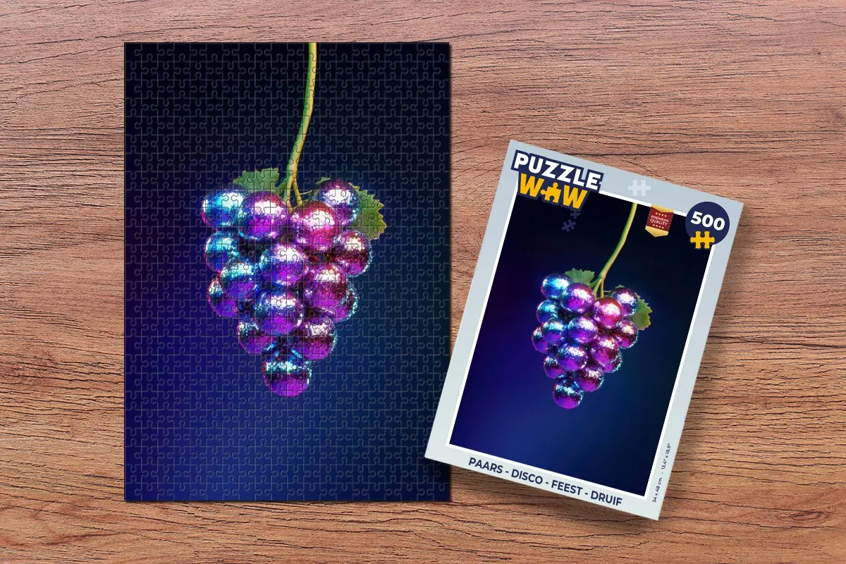 PuzzleWow Disco Druif Legpuzzel 500 Stuks - Paars