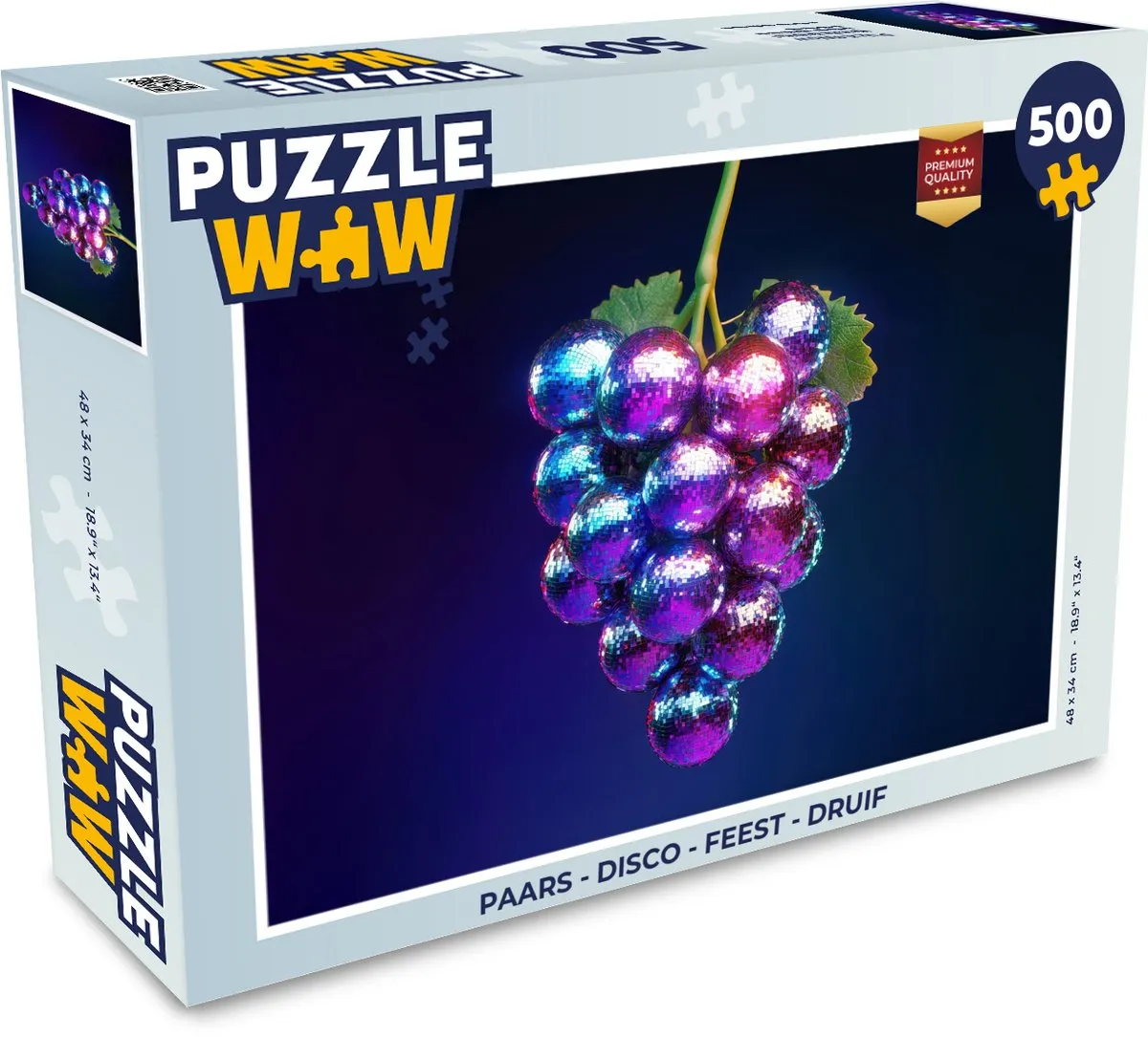 PuzzleWow Disco Druif Legpuzzel 500 Stuks - Paars