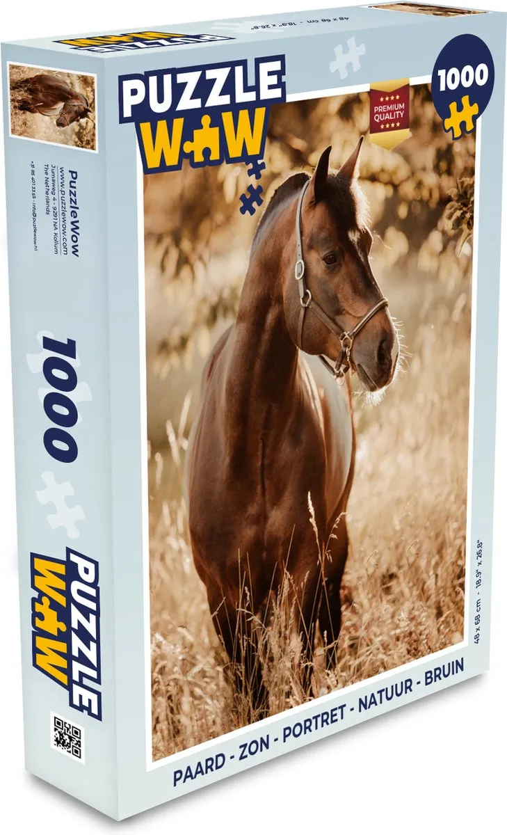 PuzzleWow Paard Portret Natuur Legpuzzel 1000 Stuks - Multicolor