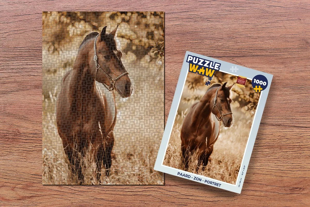 PuzzleWow Paard Portret Natuur Legpuzzel 1000 Stuks - Multicolor