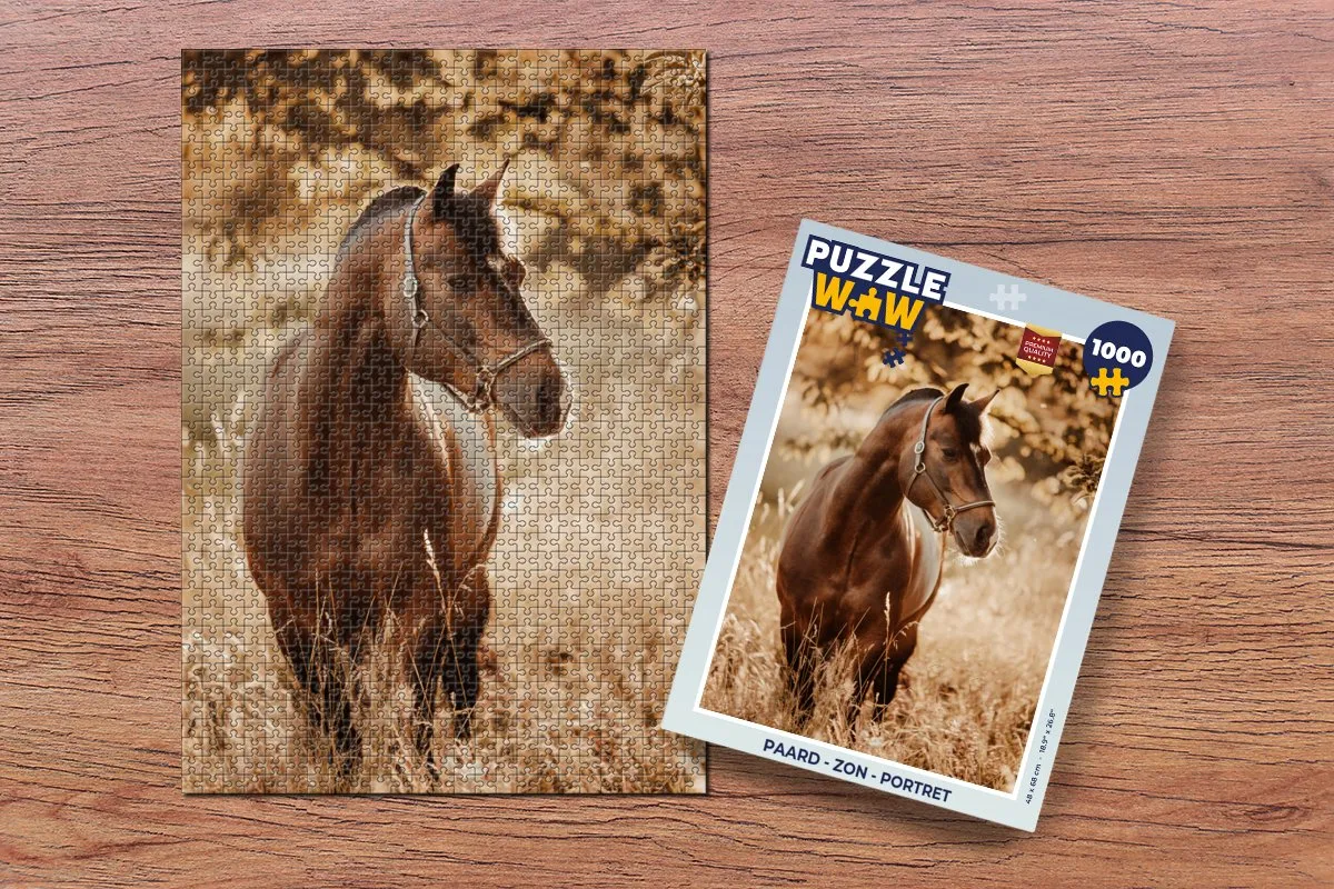 PuzzleWow Paard Portret Natuur Legpuzzel 1000 Stuks - Multicolor