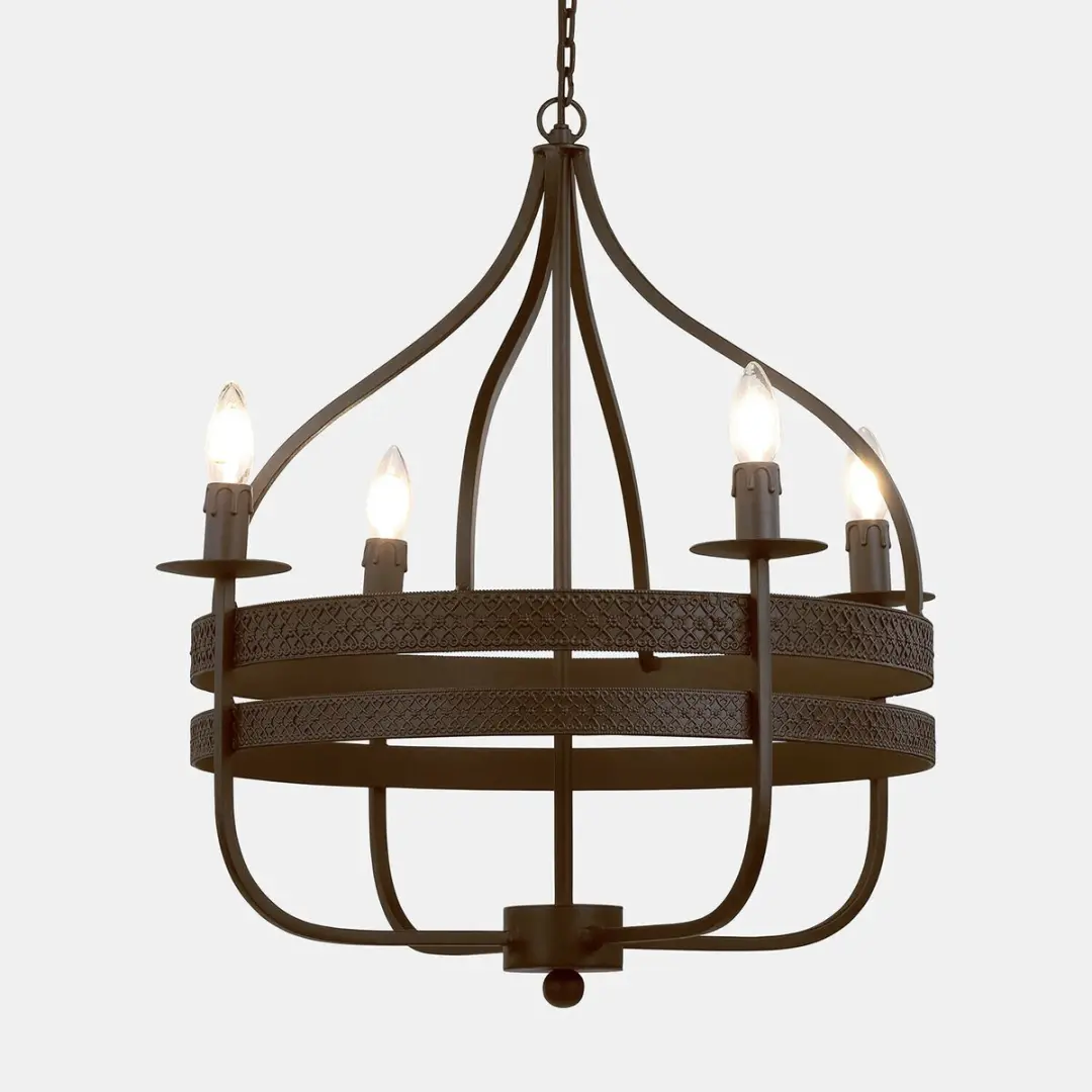 Loberon Kroonluchter Tinsmith - 61cm - Antiekzwart - afbeelding 4 van 6