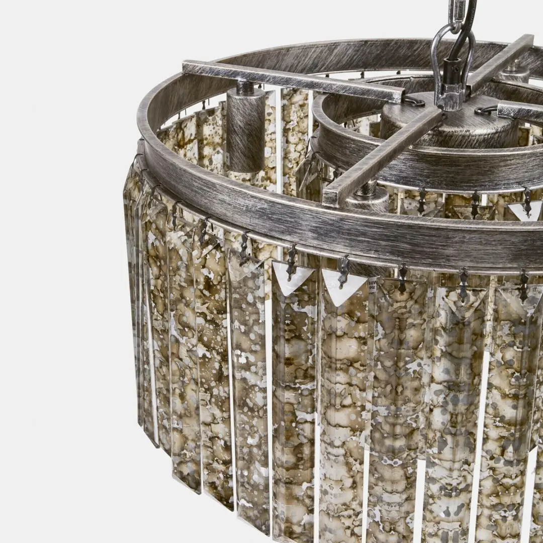 Loberon Hanglamp Sashwork - Ø45cm - Antiekzilver - afbeelding 6 van 6