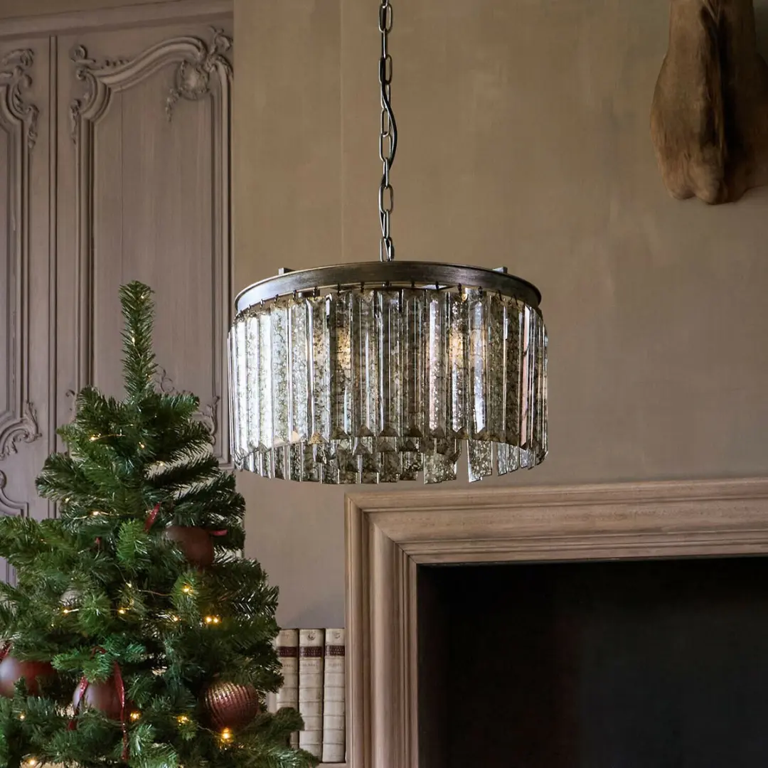 Loberon Hanglamp Sashwork - Ø45cm - Antiekzilver - afbeelding 4 van 6