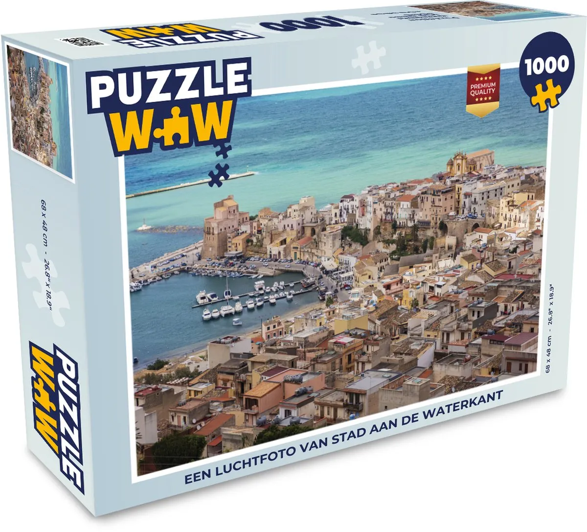 PuzzleWow Legpuzzel 1000 Stuks - Stad aan waterkant Multicolor