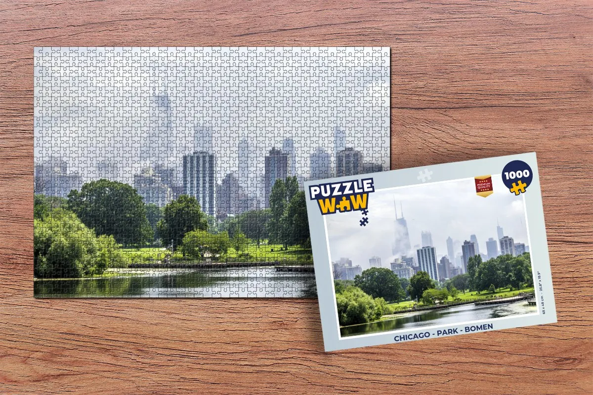 PuzzleWow Chicago Park Legpuzzel 1000 Stuks - Multicolor