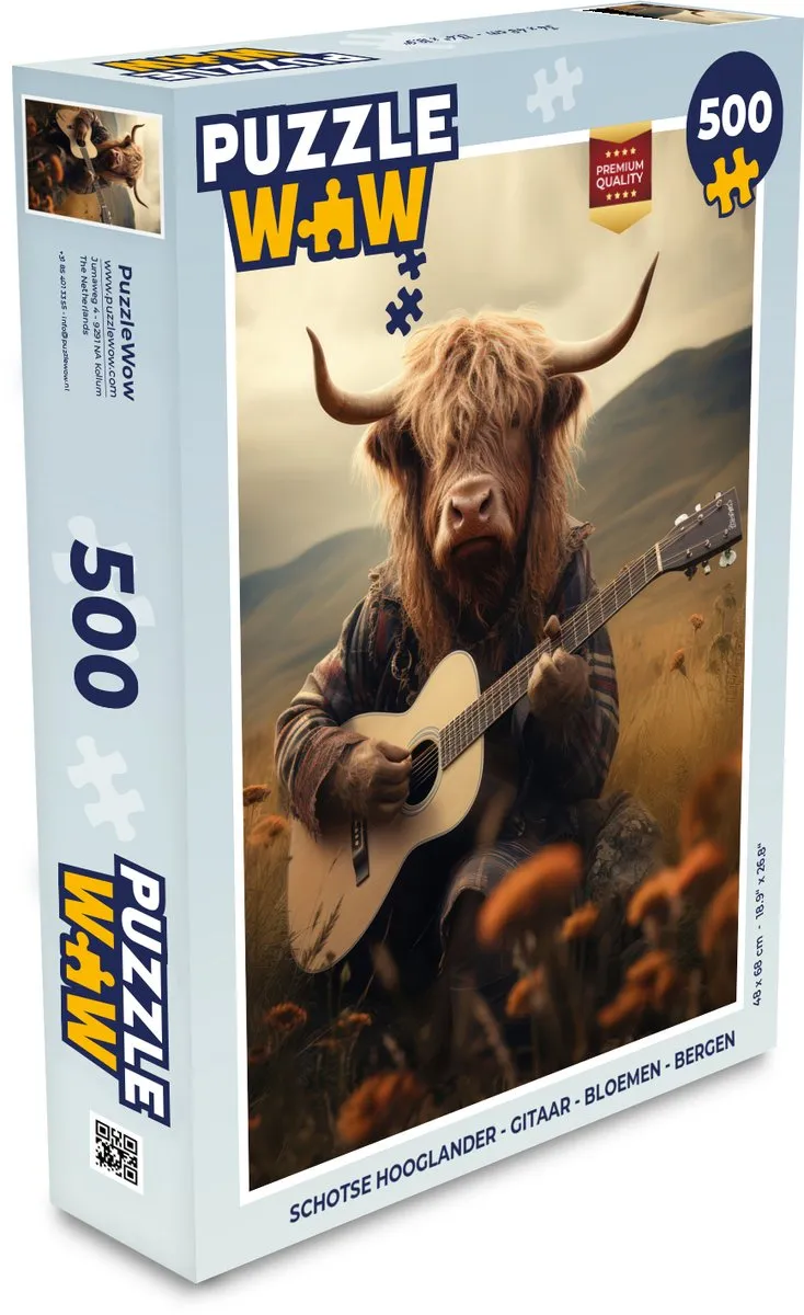 PuzzleWow Schotse Hooglander Puzzle 500 Stuks