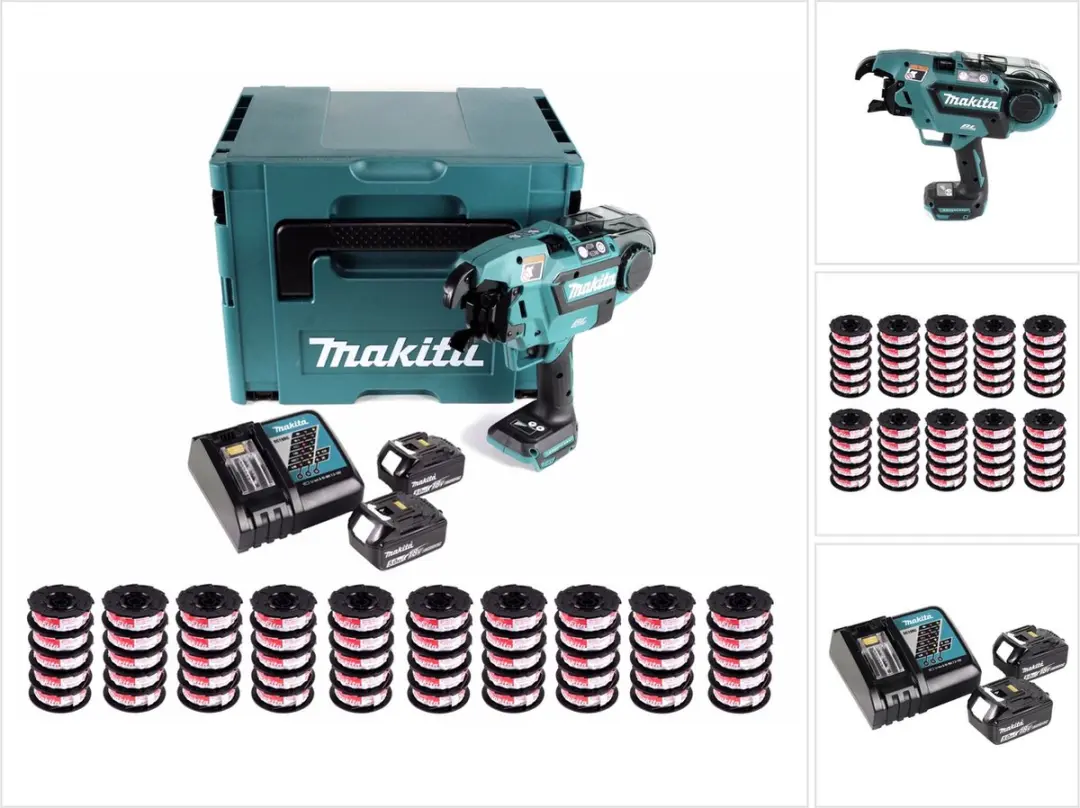 Makita DTR 180 RTJ accu-wapeningssteker 18V borstelloos met 2x 5.0 Ah accu en la