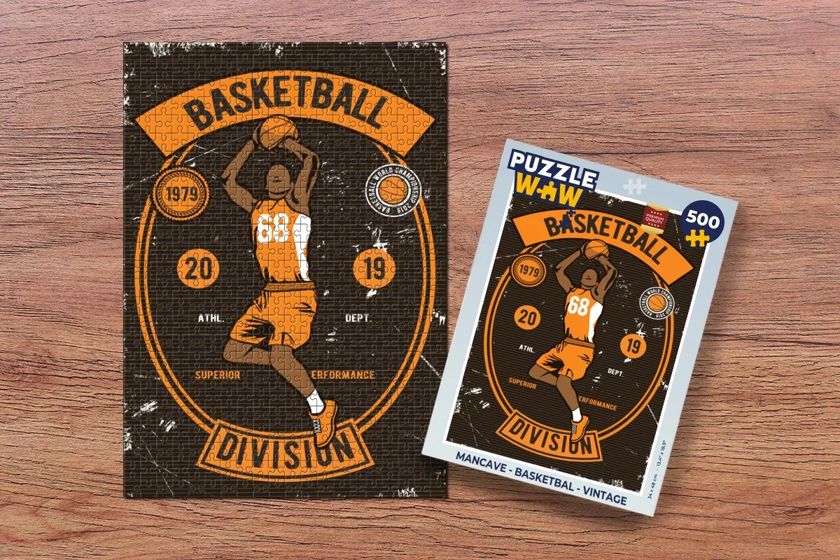 PuzzleWow Mancave Basketbal Legpuzzel 500 Stuks - Multicolor