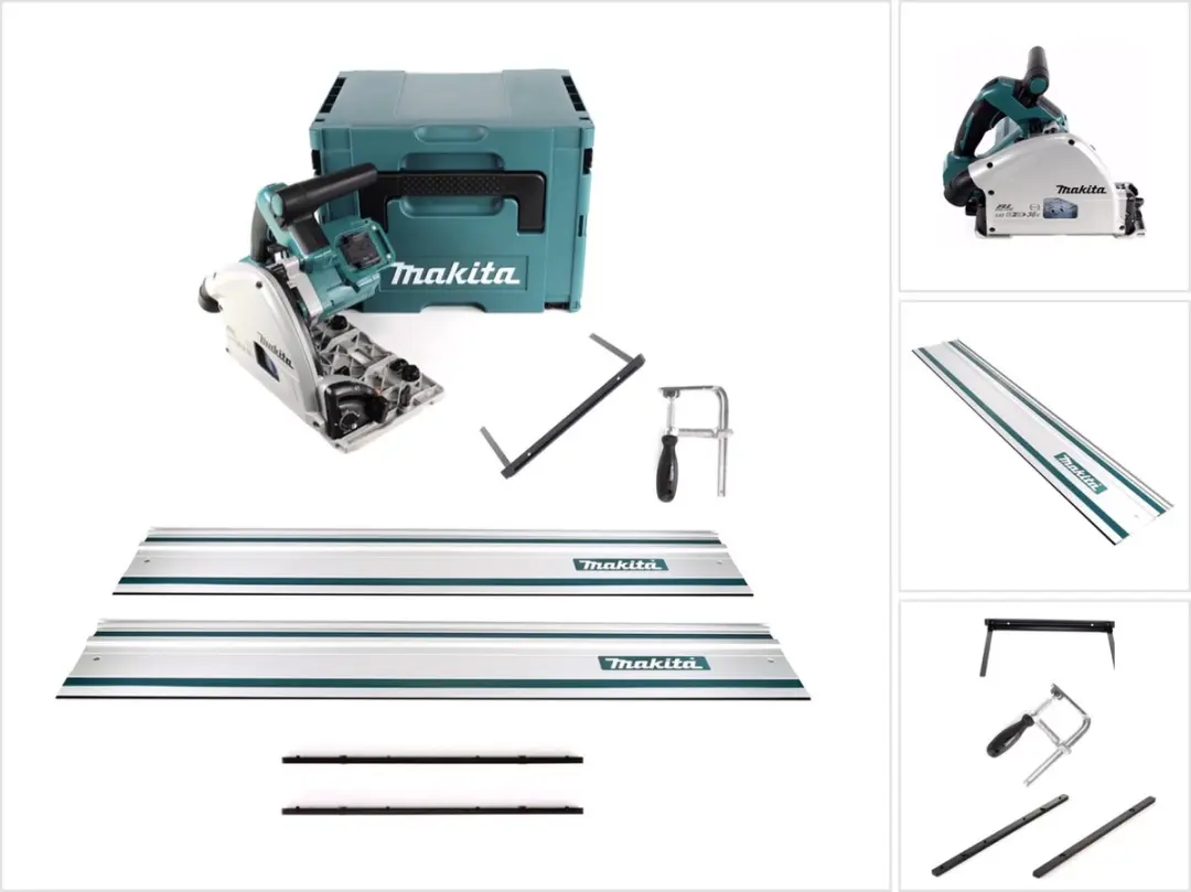Makita DSP 600 ZJ accu invalcirkelzaag 36V (2x 18V) borstelloos + 2x geleiderail