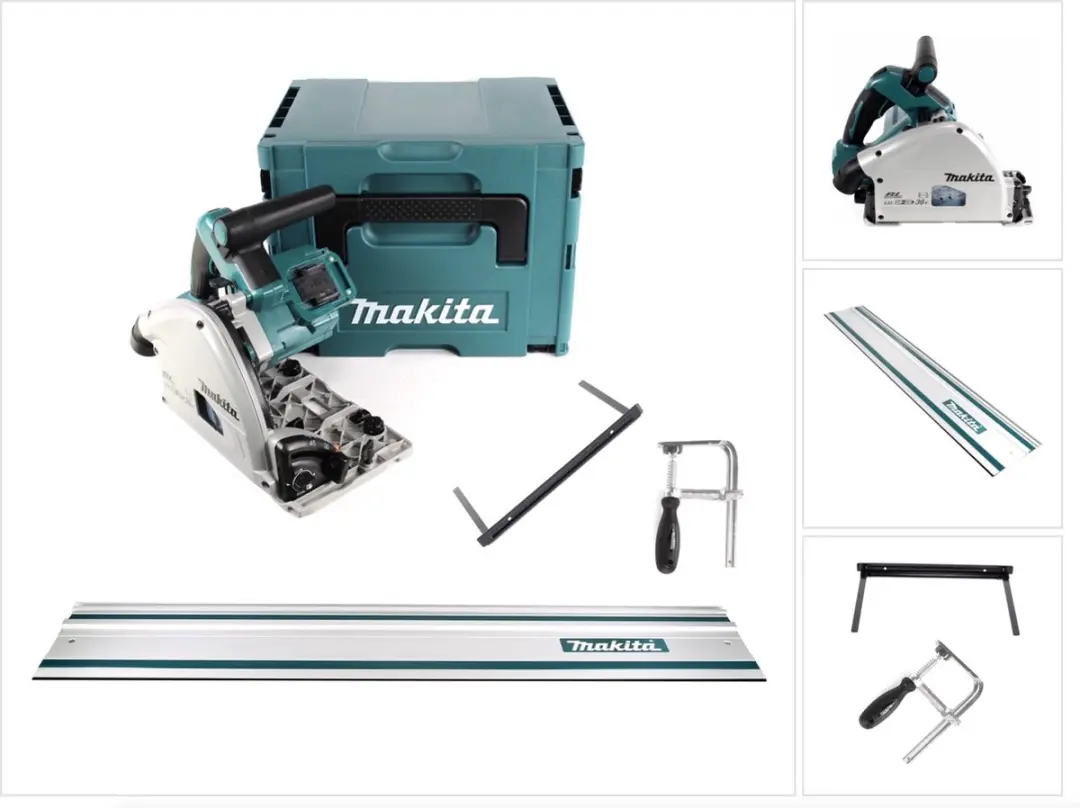 Makita DSP 600 ZJ accu invalcirkelzaag 36V (2x 18V) borstelloos + geleiderail +