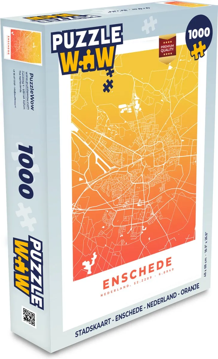 PuzzleWow Stadskaart Enschede Legpuzzel 1000 Stuks