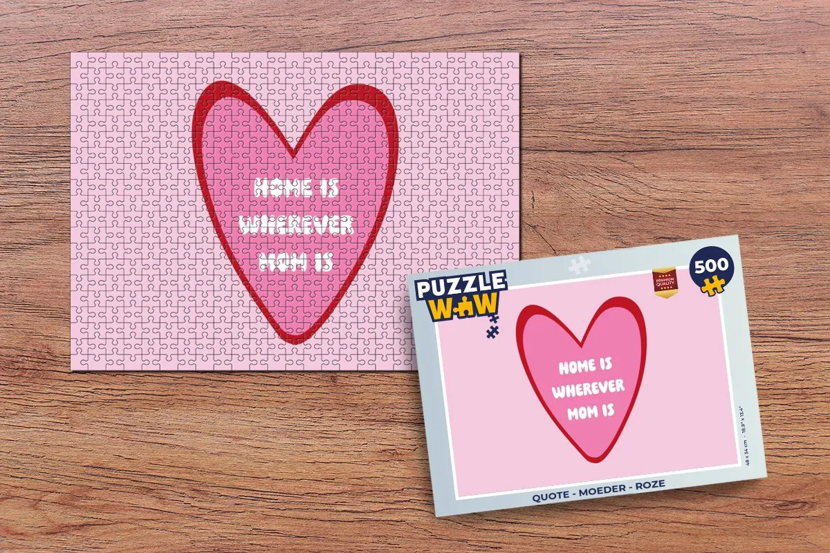 PuzzleWow Quote Moeder Legpuzzel 500 Stuks - Roze