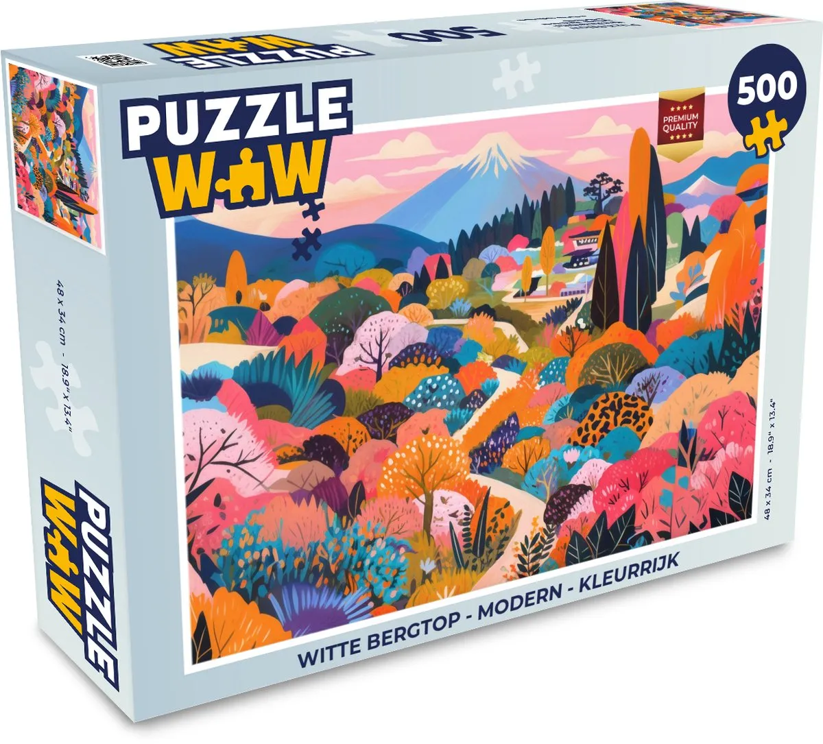 PuzzleWow Witte Bergtop Legpuzzel 500 Stuks