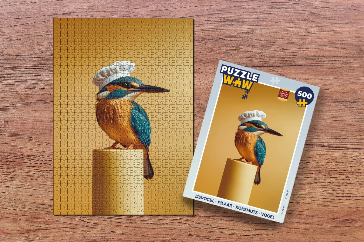 PuzzleWow Ijsvogel Koksmuts Legpuzzel 500 Stuks - Geel