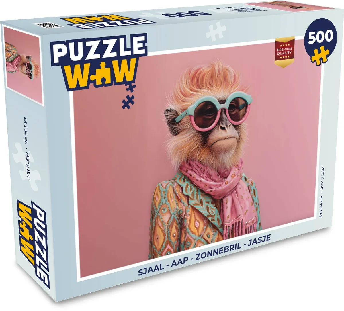 PuzzleWow Aap Legpuzzel 500 Stuks