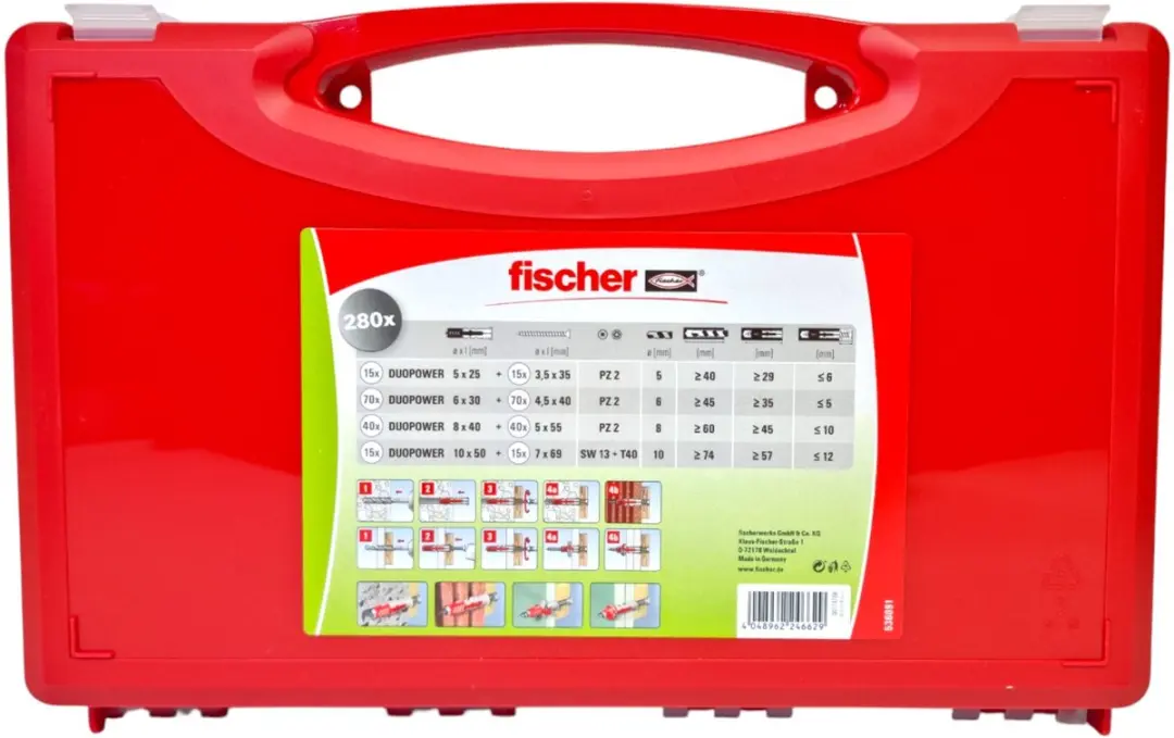 Fischer Red-Box DuoPower Pluggen & Schroeven - 156 Stuks