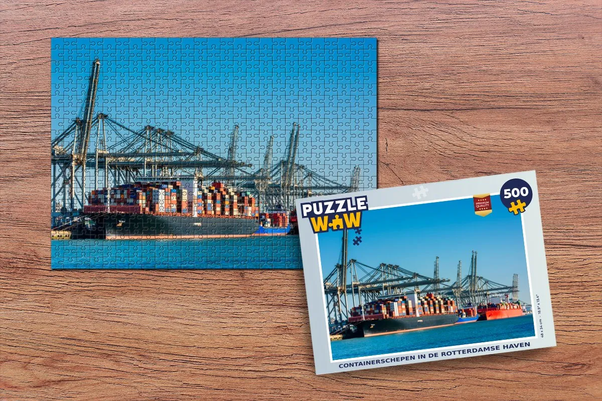 PuzzleWow Rotterdam Haven Legpuzzel 500 Stuks - Multicolor