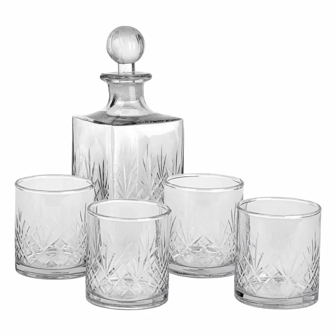 Loberon Kerrington Karaf met 4 Glazen - Heldere Glas - afbeelding 6 van 6