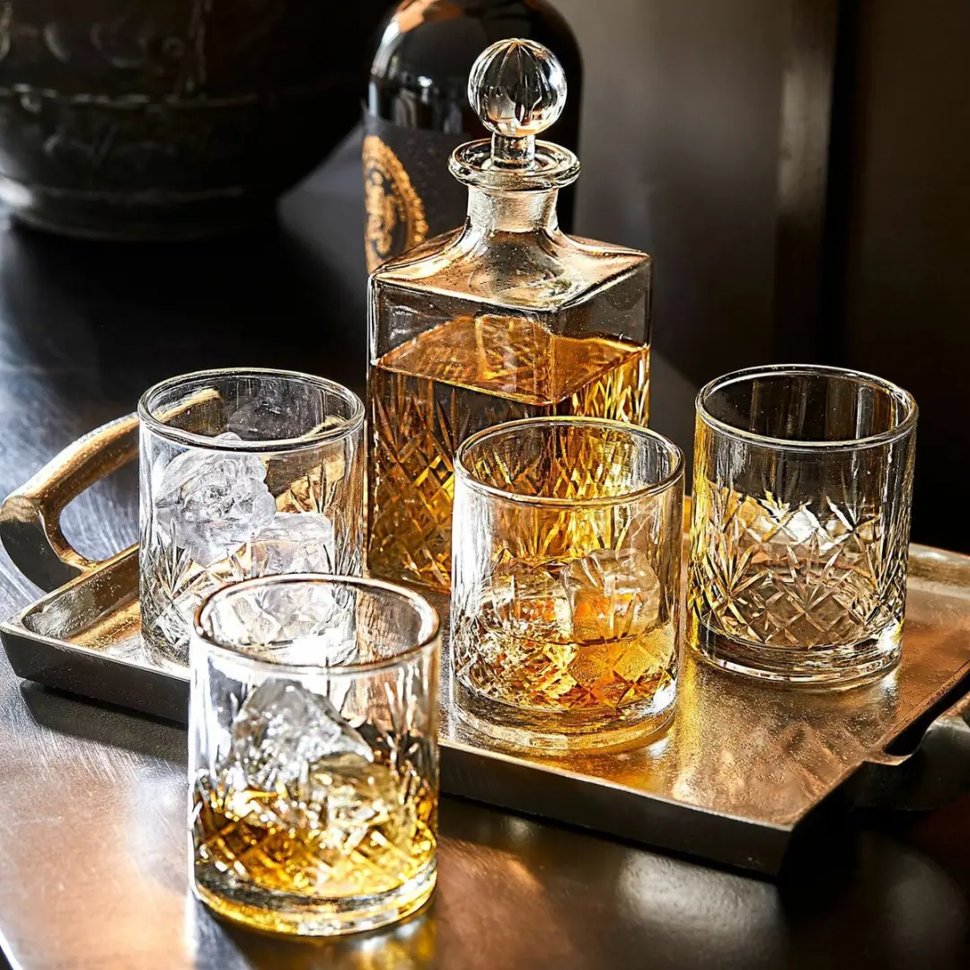 Loberon Kerrington Karaf met 4 Glazen - Heldere Glas