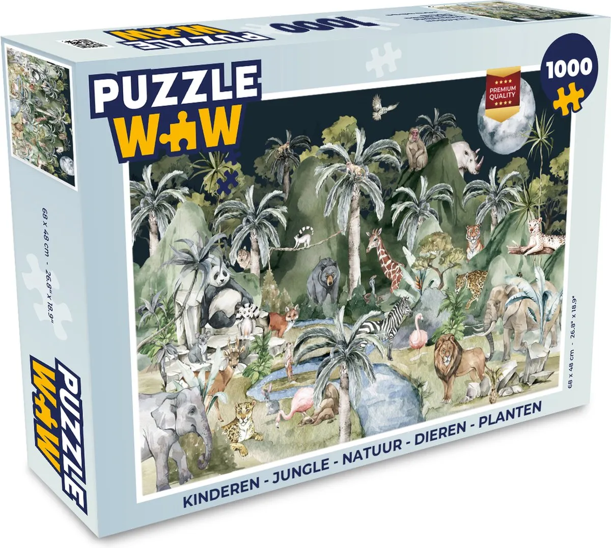 PuzzleWow Jungle Natuur Dieren Planten Legpuzzel 1000 Stuks - Multicolor