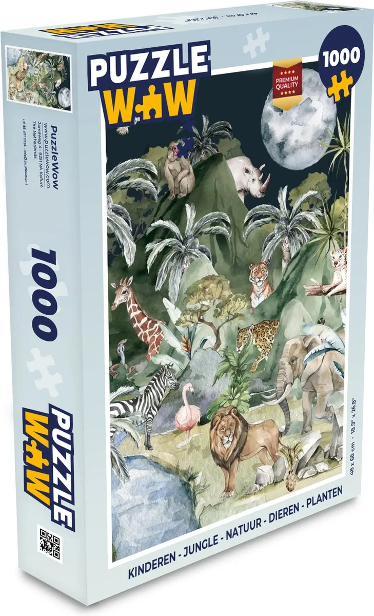 PuzzleWow Jungle Natuur Dieren Planten Legpuzzel 1000 Stuks