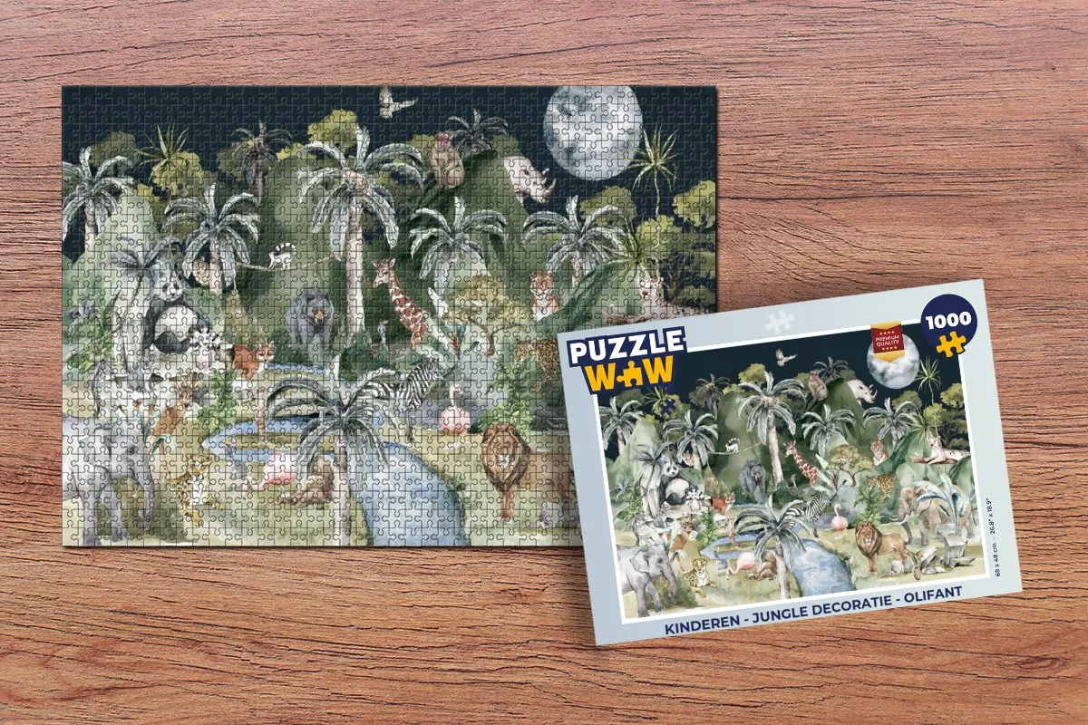 PuzzleWow Jungle Natuur Dieren Planten Legpuzzel 1000 Stuks - Multicolor