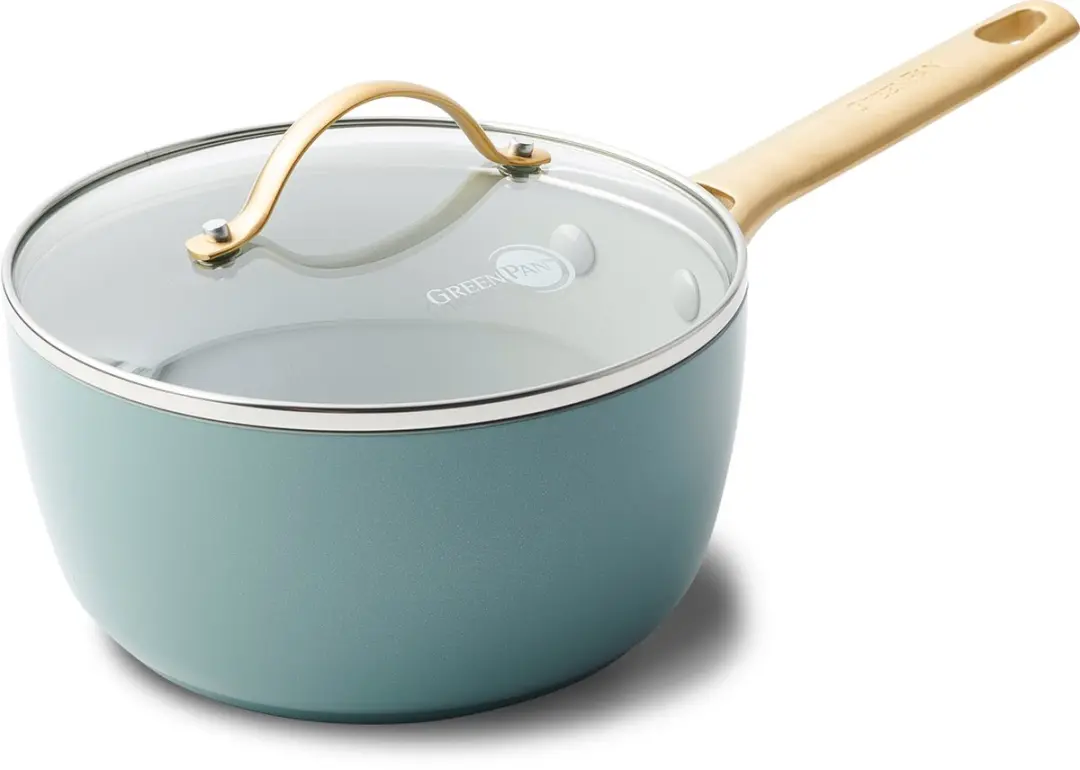 GreenPan Padova Smokey Sky Blue steelpan met deksel ø18 cm