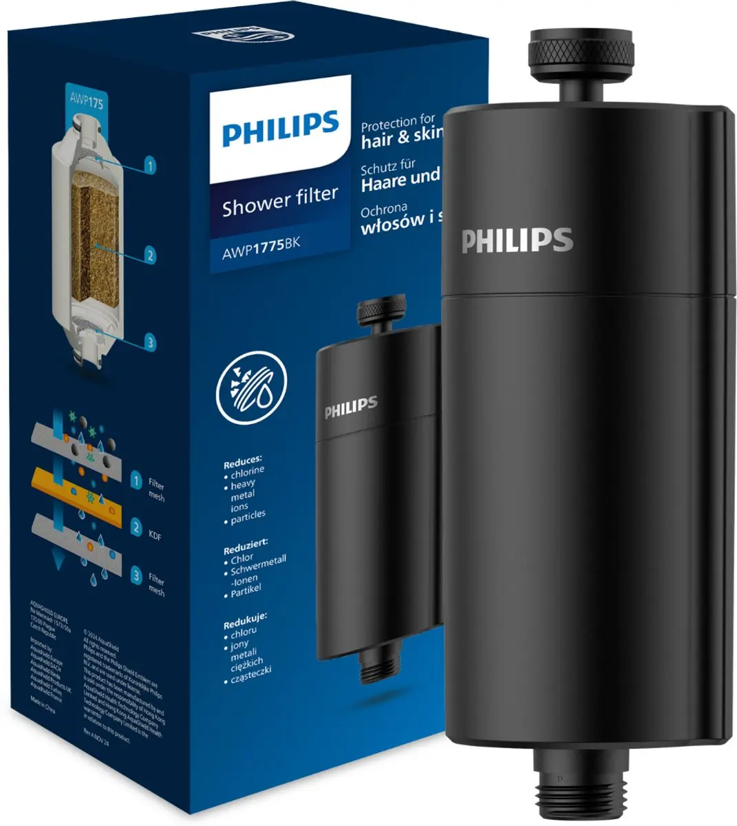 Philips AWP1775BK/10 Douchefilter - Zwart