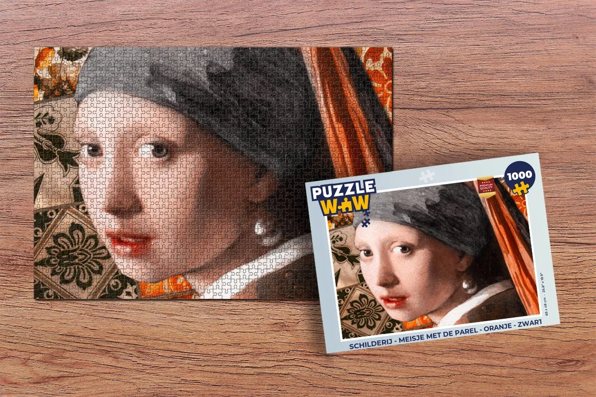 PuzzleWow Meisje met de parel Legpuzzel 1000 Stuks - Multicolor