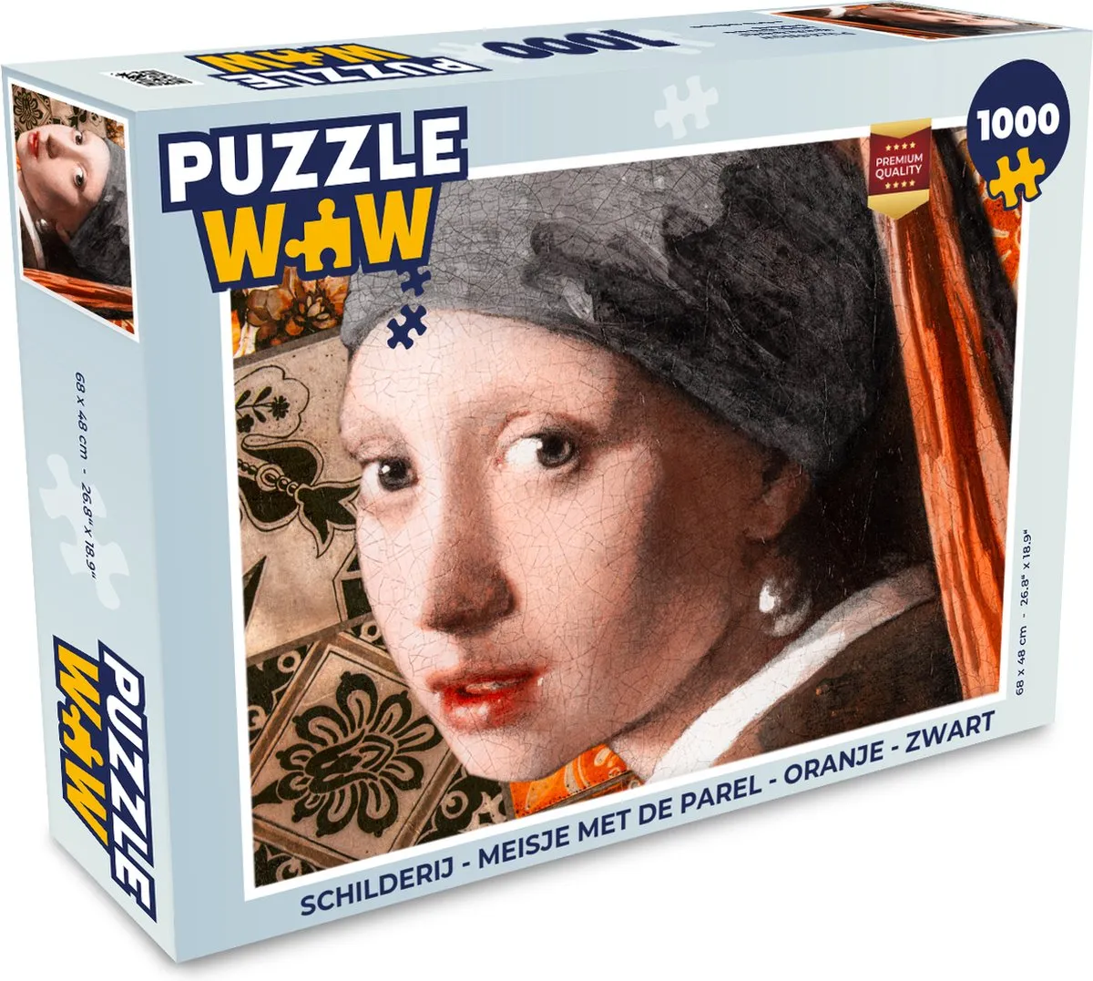 PuzzleWow Meisje met de parel Legpuzzel 1000 Stuks