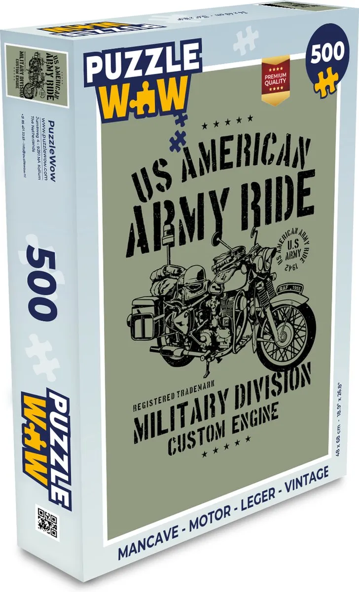 PuzzleWow Mancave Motor Legpuzzel 500 Stuks