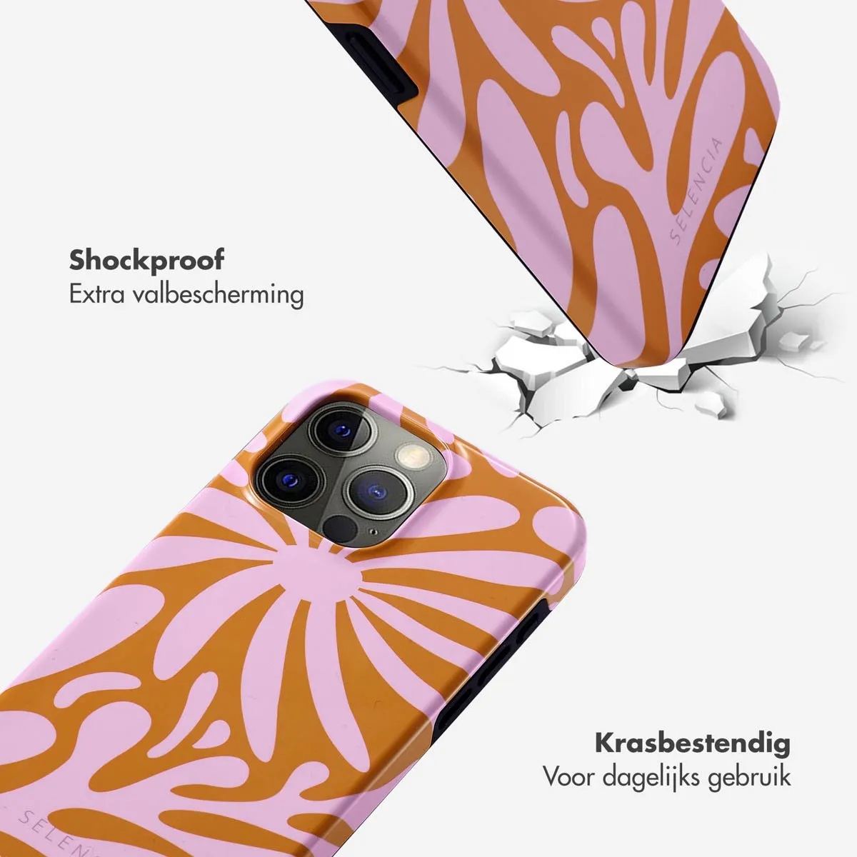 Selencia Hoesje iPhone 15 Pro Max Modern Bloom Pink