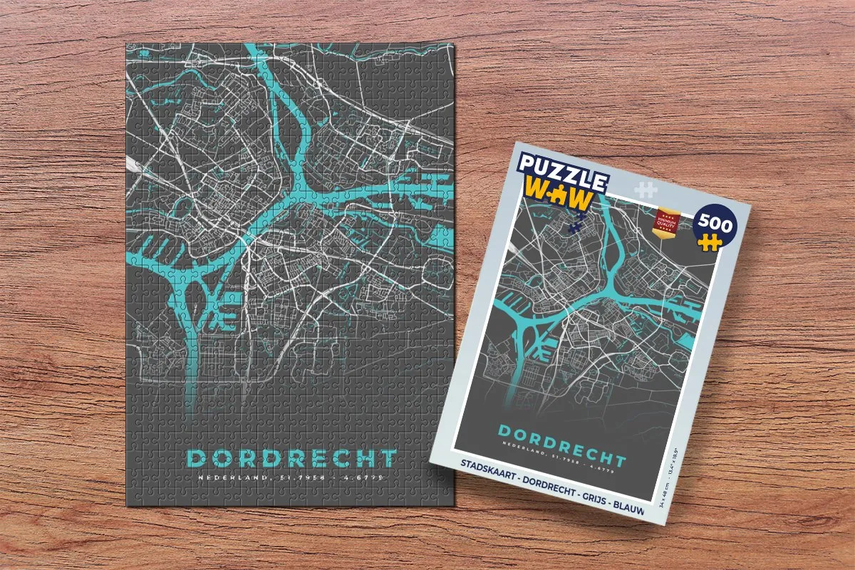 PuzzleWow Dordrecht Legpuzzel 500 Stuks - Multicolor