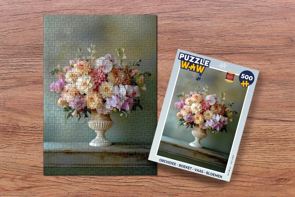 PuzzleWow Orchidee Legpuzzel 500 Stuks - Pastel Bloemen