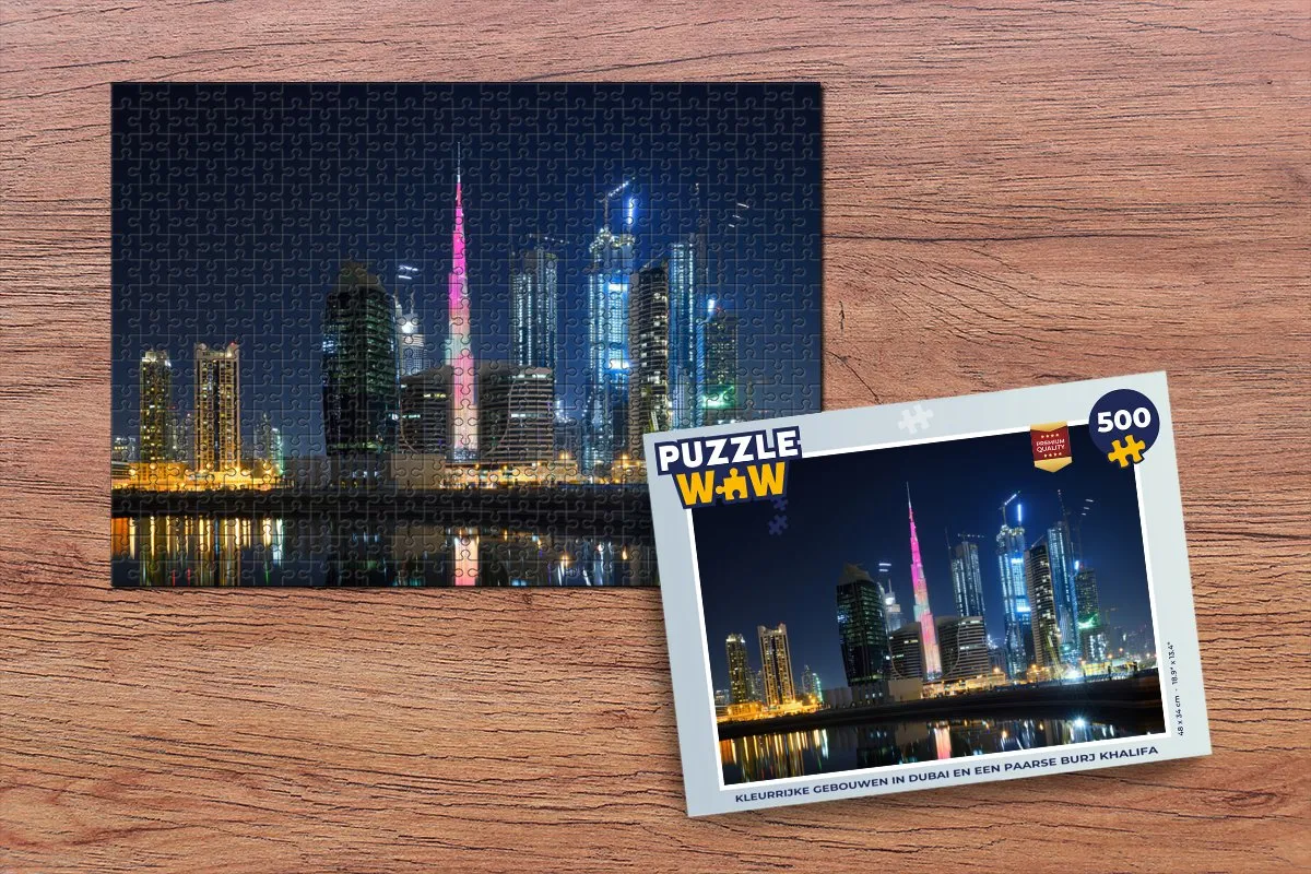 PuzzleWow Kleurrijke Gebouwen Legpuzzel 500 Stuks - Multicolor