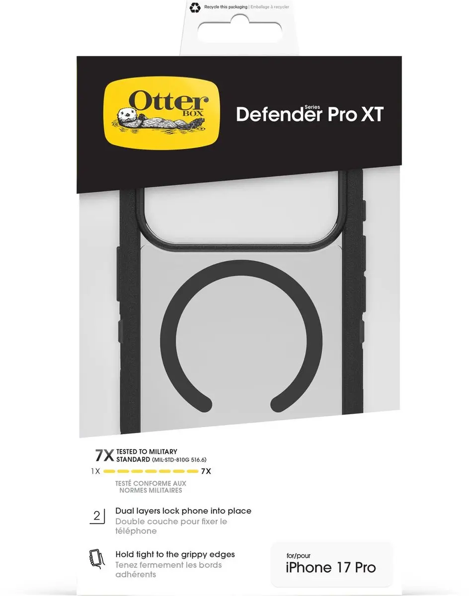 OtterBox Defender Pro XT 77-000978 iPhone Hoes - iPhone 17 Pro - Zwart/Transparant