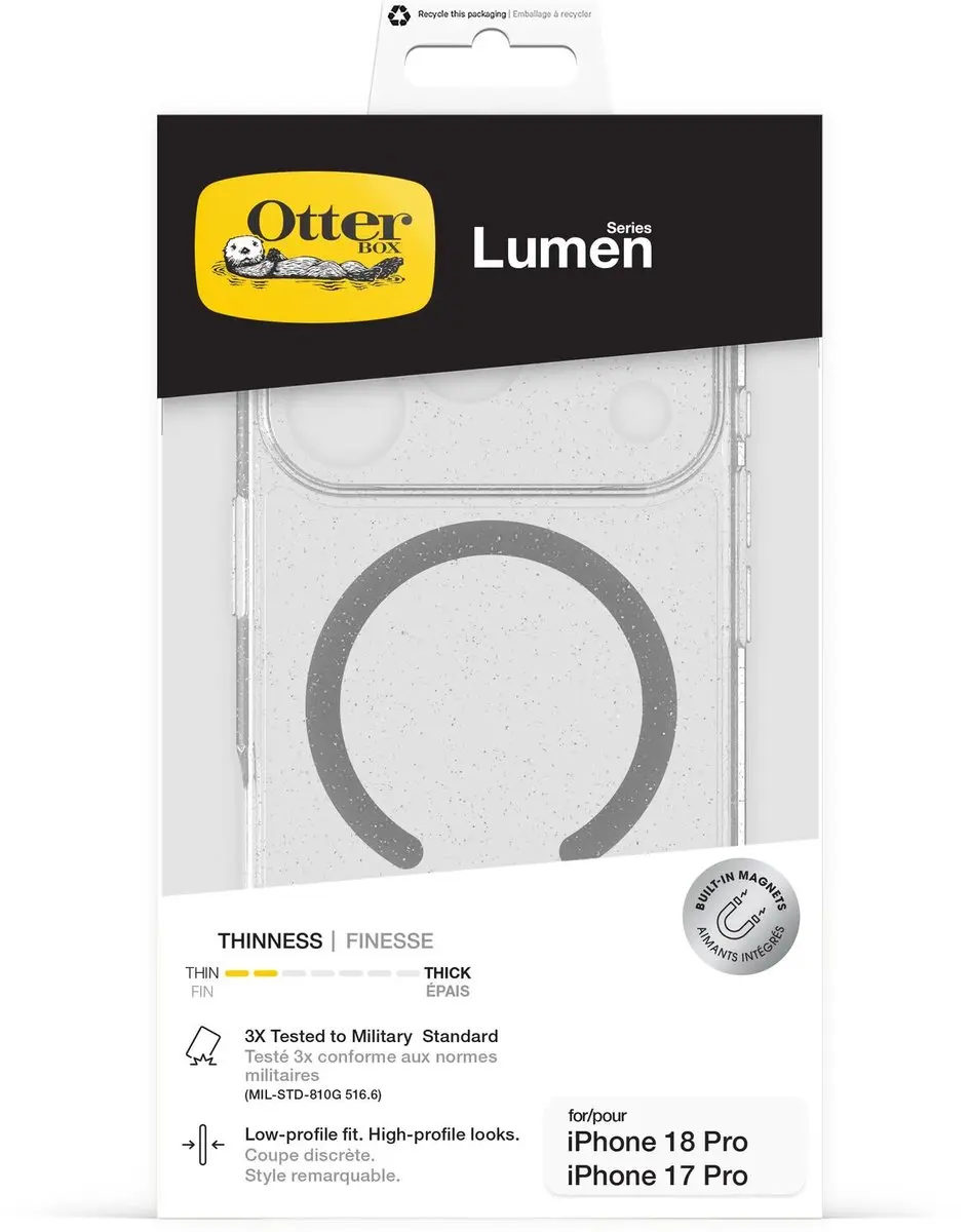 OtterBox Lumen iPhone 17 Pro Hoesje - Transparant Glitter - 77-001121