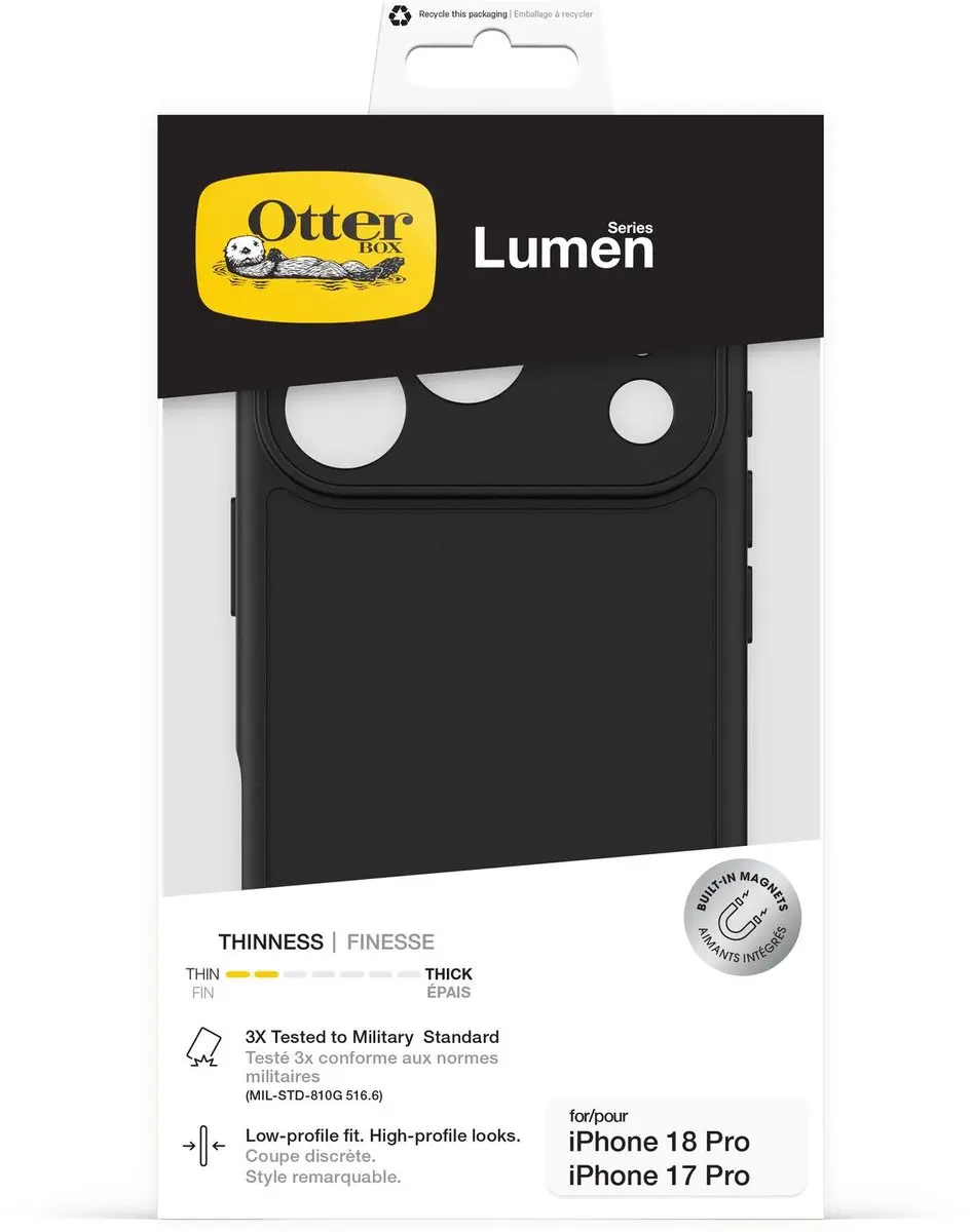 OtterBox Lumen iPhone 17 Pro Hoes - Zwart - 77-001170