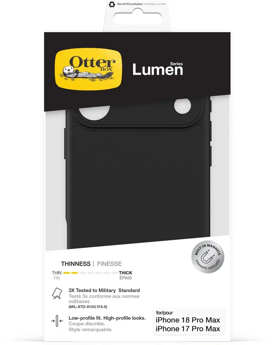 OtterBox Lumen iPhone 17 Pro Max - Zwart - 77-001176