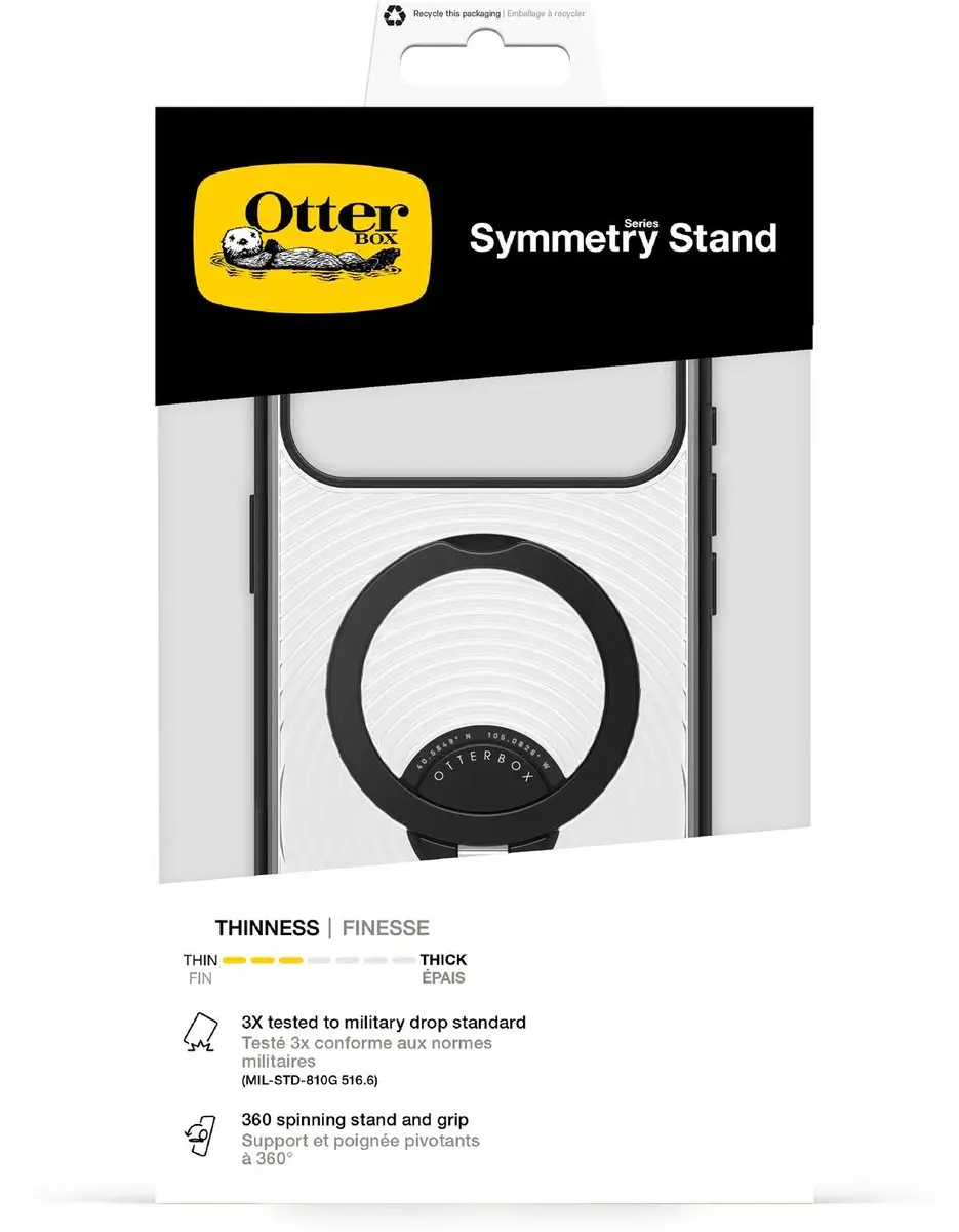 OtterBox Symmetry Stand MagSafe iPhone 17 Pro Max - 77-001221 - Zwart/Transparant - afbeelding 2 van 6