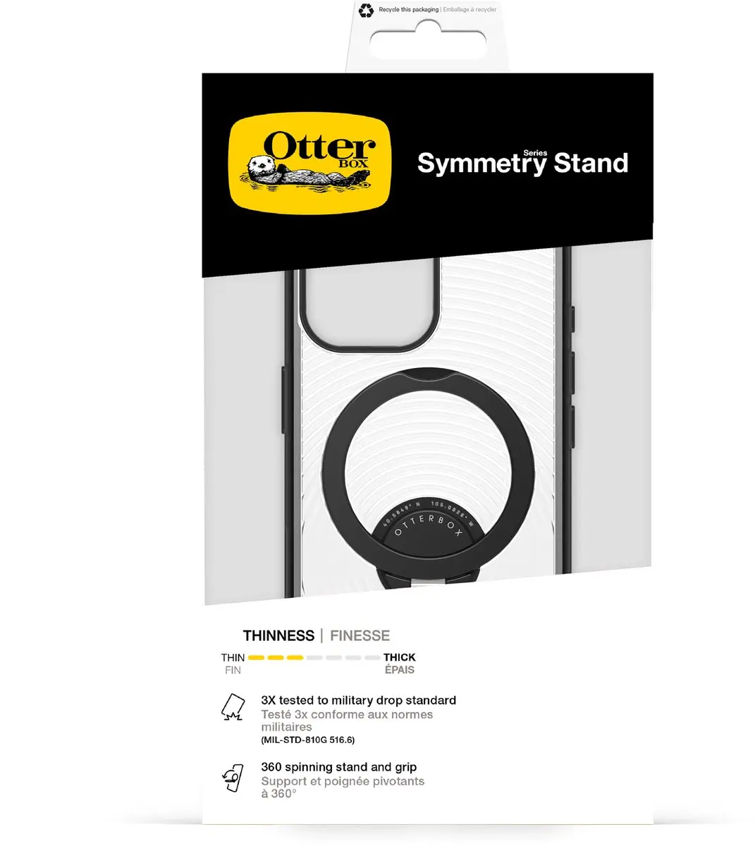 OtterBox Symmetry Stand MagSafe Camera Control iPhone 17 - Clear/Black - afbeelding 5 van 6