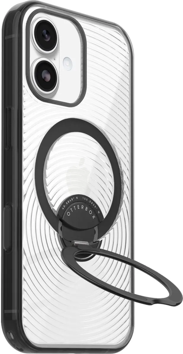 OtterBox Symmetry Stand MagSafe Camera Control iPhone 17 - Clear/Black - afbeelding 6 van 6