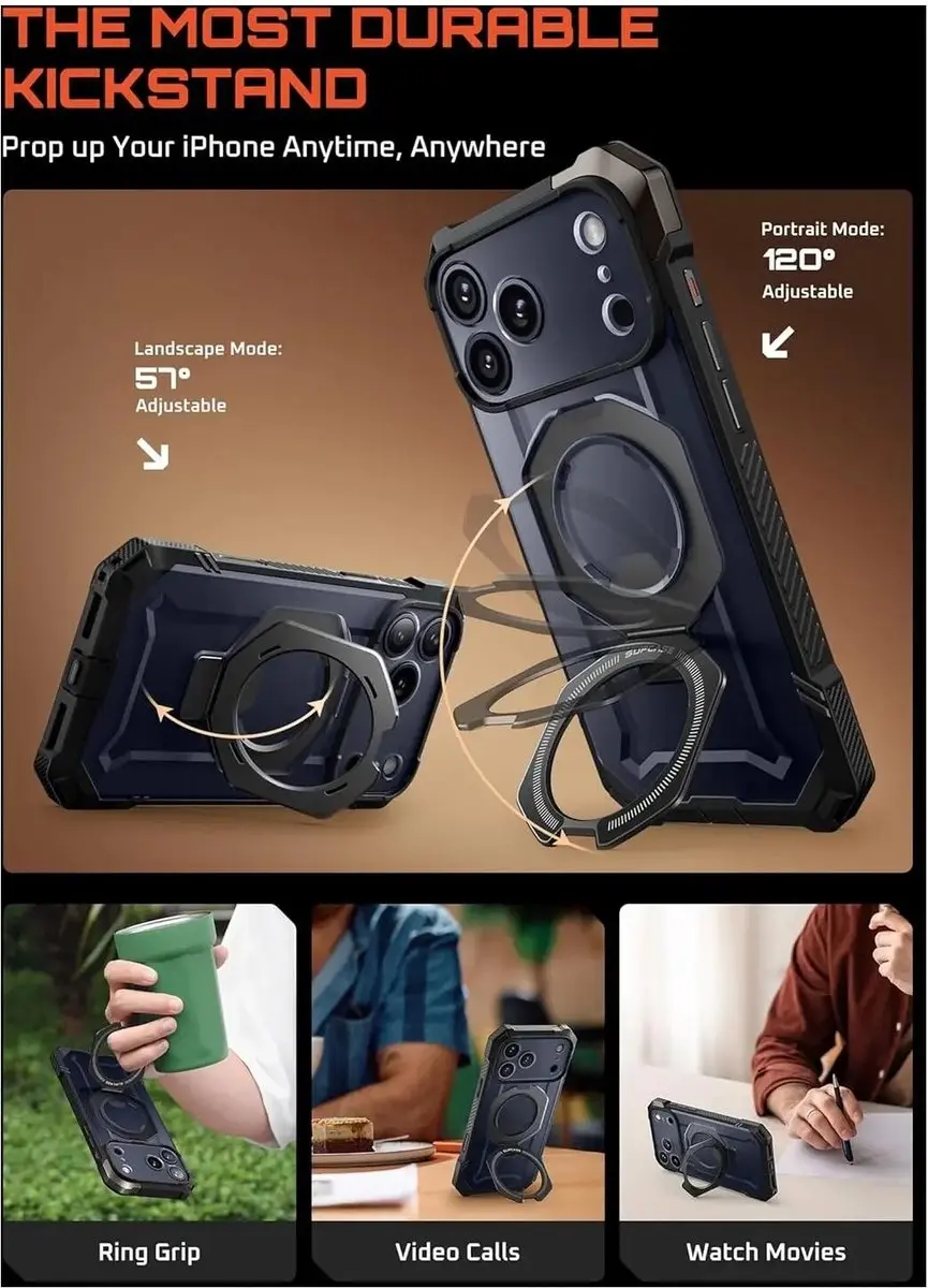 Supcase Unicorn Beetle Grip Hoesje iPhone 18 Pro - MagSafe - Zwart - afbeelding 6 van 6