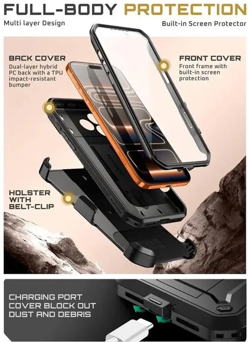 Supcase Unicorn Beetle Pro Hoesje iPhone 18 Pro - Zwart
