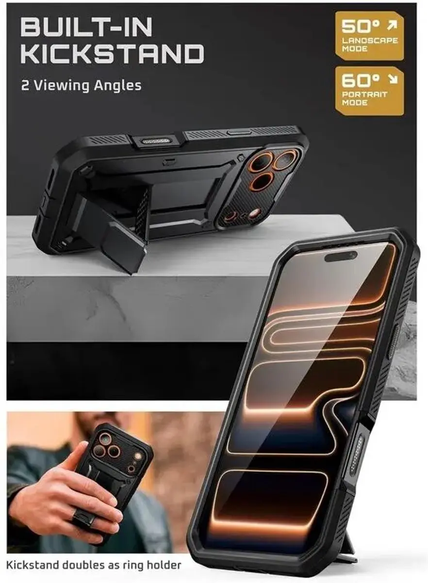 Supcase Unicorn Beetle Pro Hoesje iPhone 18 Pro - Zwart