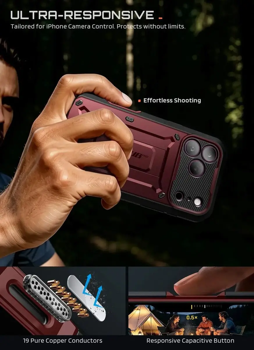 Supcase Unicorn Beetle Pro Hoesje iPhone 18 Pro Max - Burgundy