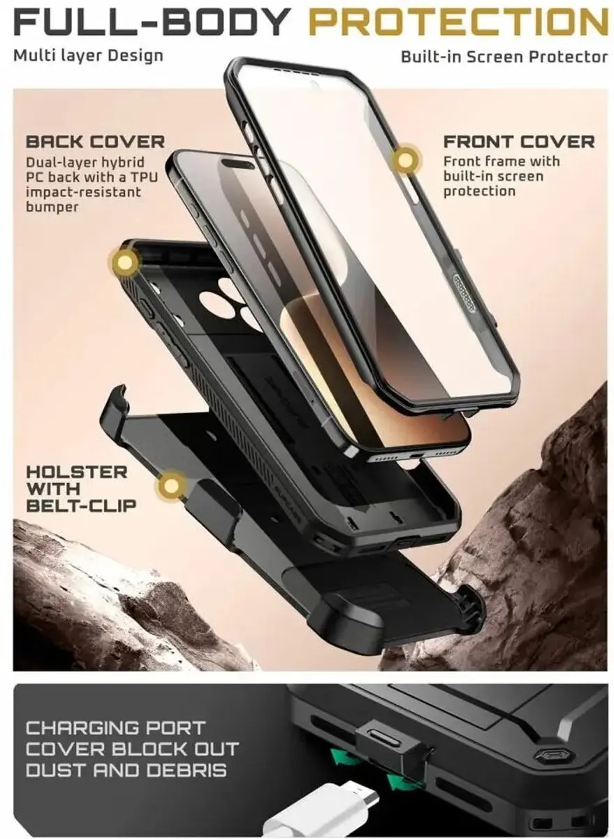 Supcase Unicorn Beetle Pro Hoesje iPhone 18 Pro Max - Zwart