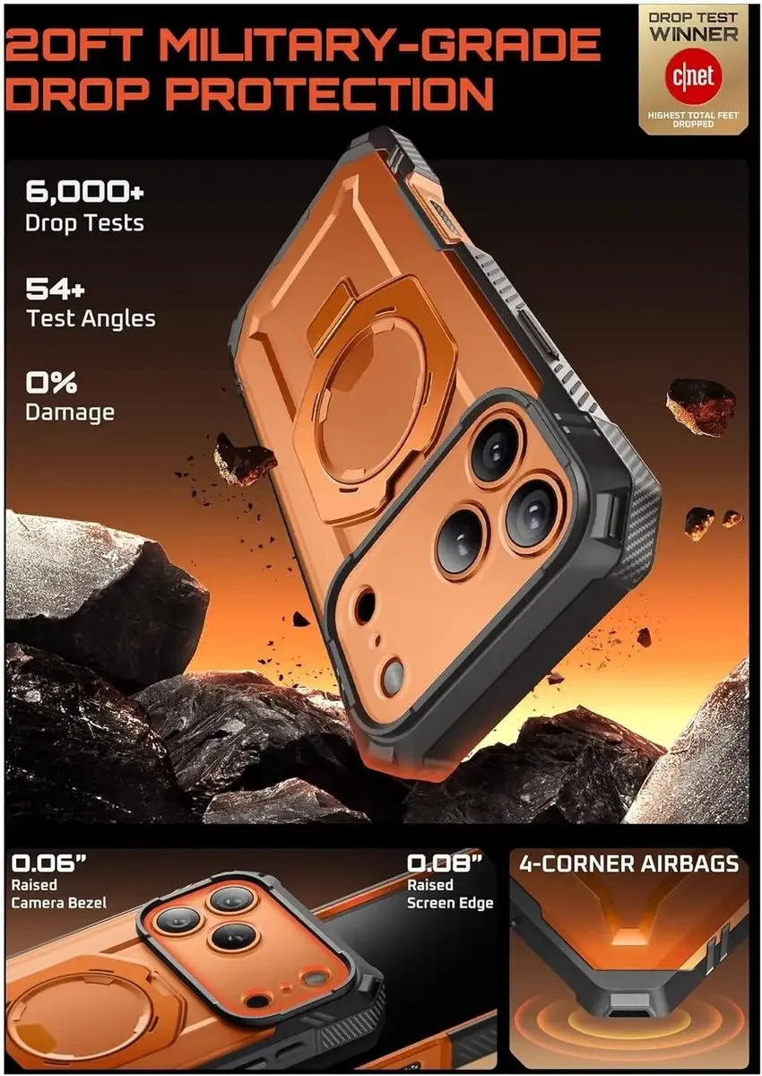 Supcase UB Grip Hoesje iPhone 18 Pro Max - Oranje - MagSafe