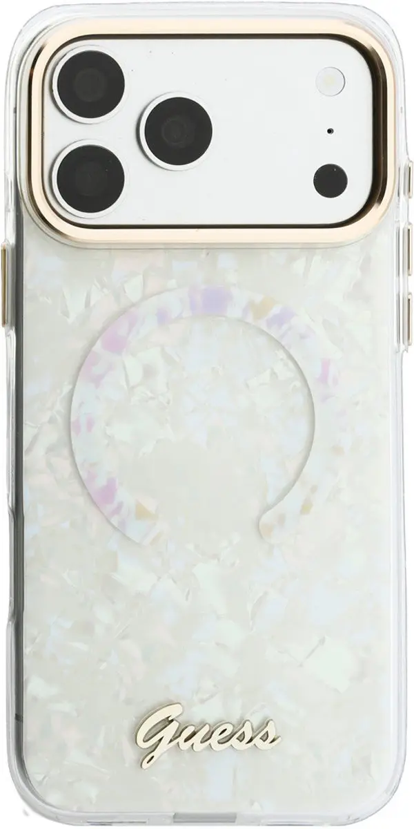 Guess Backcover Hoesje iPhone 17 Pro Max - MagSafe - Wit